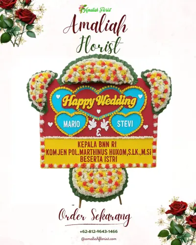 Karangan Papan Bunga Pernikahan di Pegirian